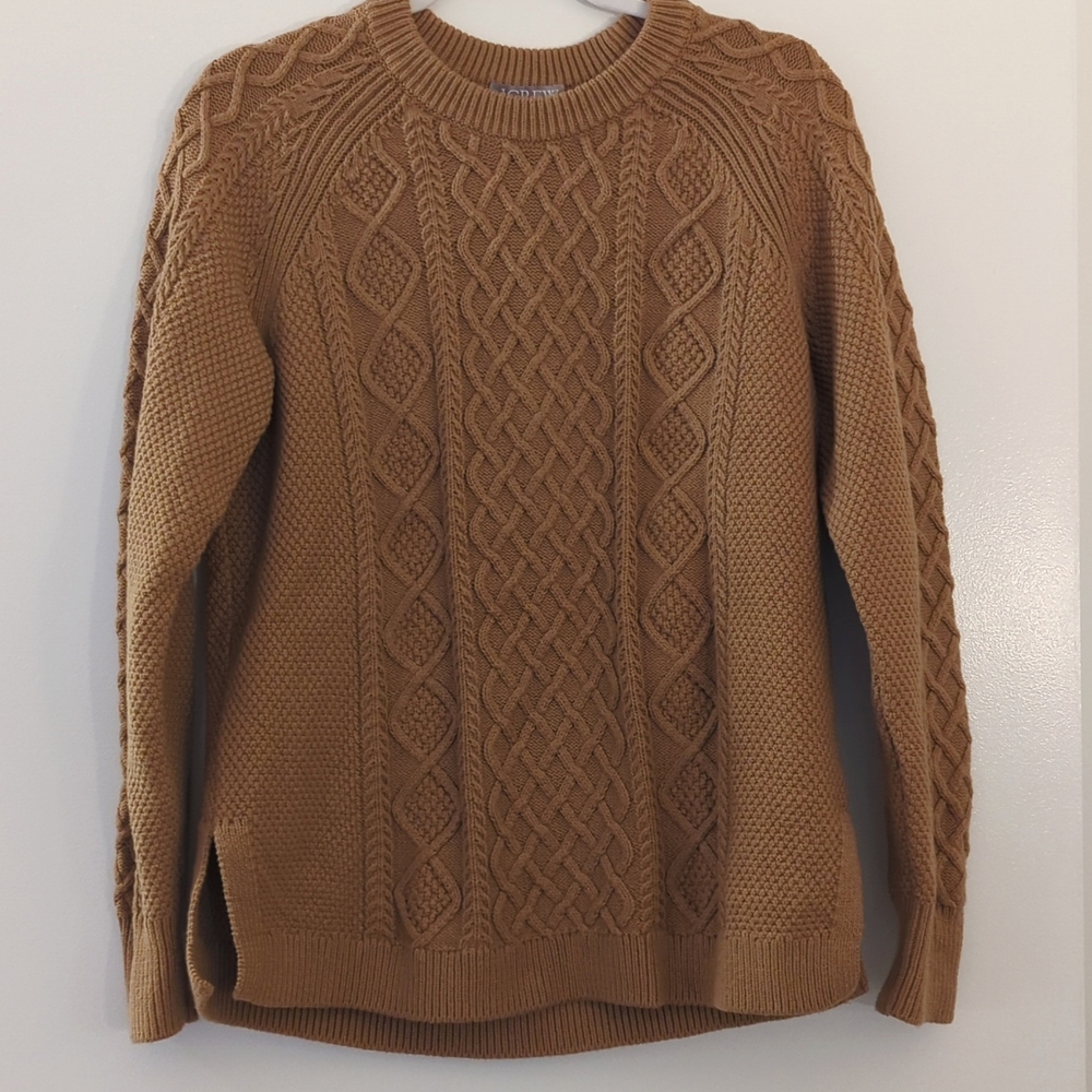 NWT JCrew brown camel knit sweater Medium